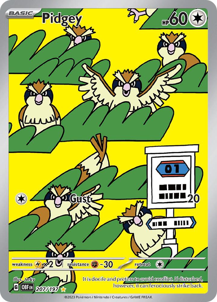 Pidgey 207/197 (SV03: Obsidian Flames)  - Holofoil | Good Games North