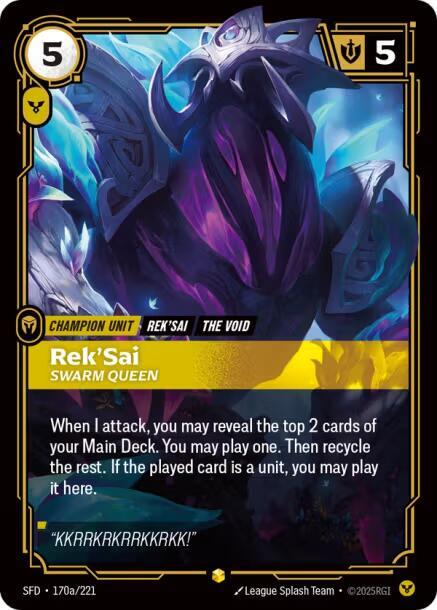 Rek'Sai - Swarm Queen 170a/221 (Spiritforged)  - Foil | Good Games North