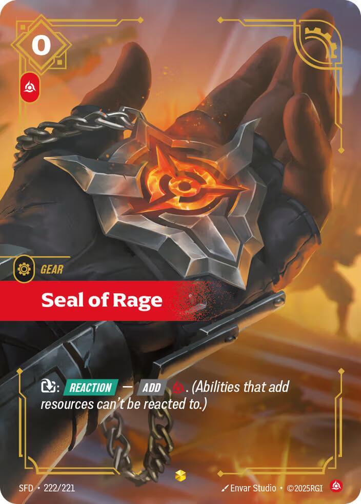 Seal of Rage Overnumbered 222/221 (Spiritforged)  - Foil | Good Games North