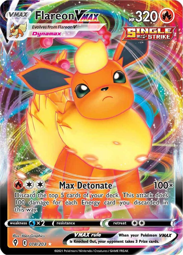 Flareon VMAX 018/203 (SWSH07: Evolving Skies)  - Holofoil | Good Games North