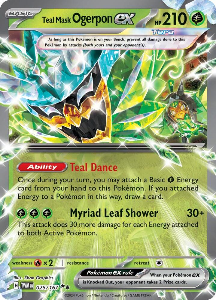 Teal Mask Ogerpon ex 025/167 (SV06: Twilight Masquerade)  - Holofoil | Good Games North
