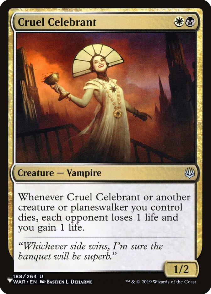 Cruel Celebrant WAR-188/5075 (The List Reprints)  | Good Games North