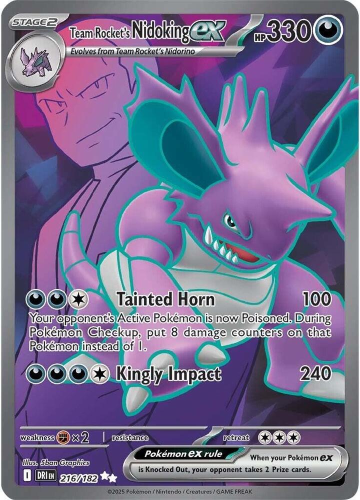 Team Rocket's Nidoking ex 216/182 (SV10: Destined Rivals)  - Holofoil | Good Games North