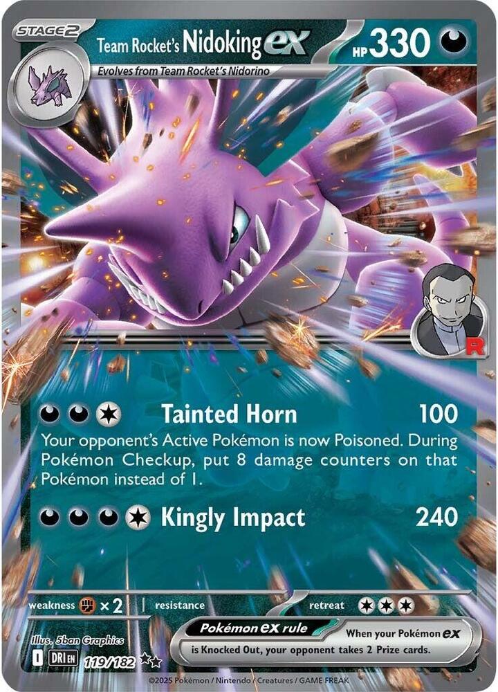 Team Rocket's Nidoking ex 119/182 (SV10: Destined Rivals)  - Holofoil | Good Games North