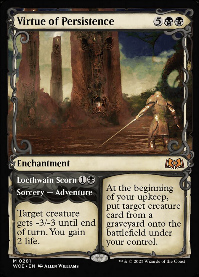 Virtue of Persistence // Locthwain Scorn 281 (Wilds of Eldraine)  - Showcase Foil | Good Games North