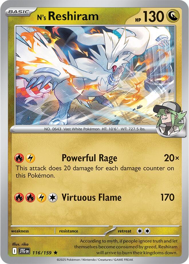 N's Reshiram 116/159 (SV09: Journey Together)  - Holofoil | Good Games North