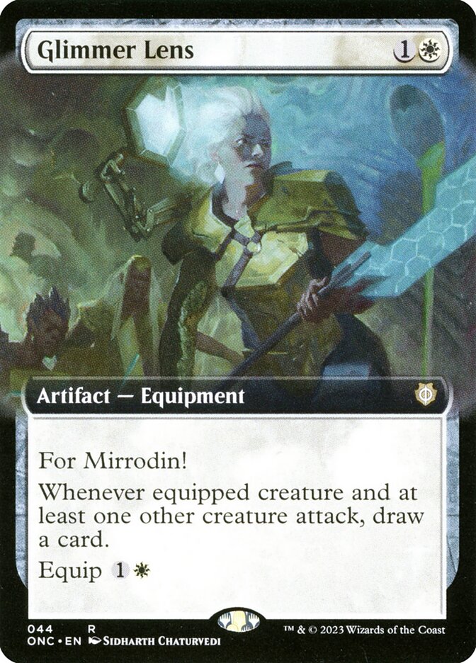 Glimmer Lens 44/28 (Commander: Phyrexia: All Will Be One)  - Extended Art | Good Games North