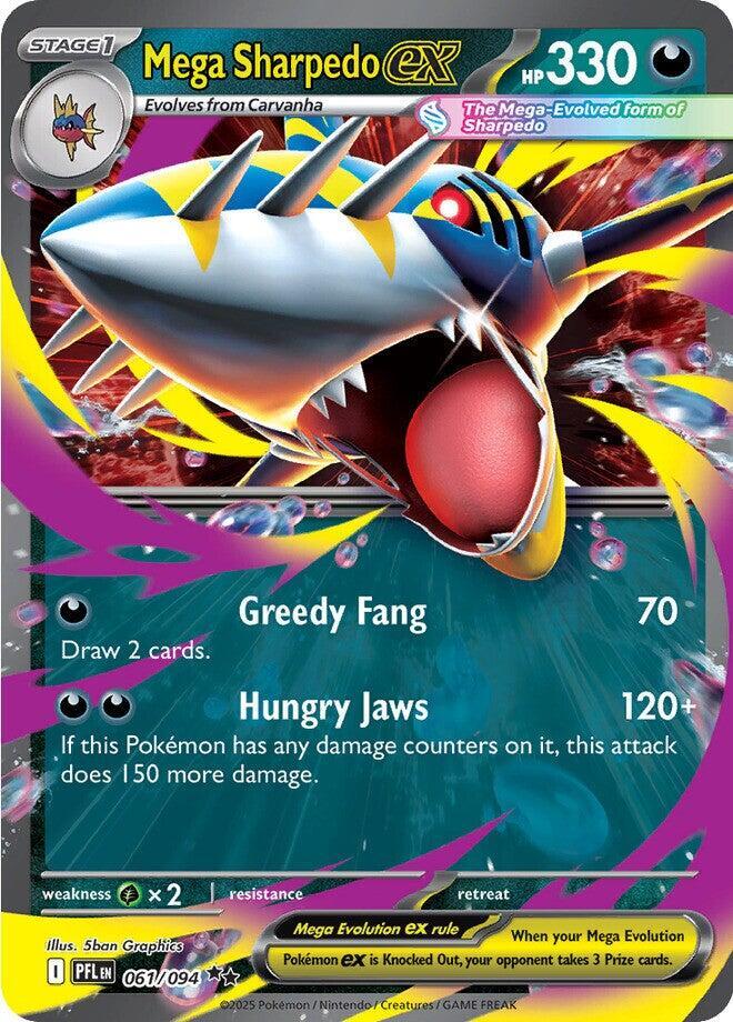 Mega Sharpedo ex 061/094 (ME02: Phantasmal Flames)  - Holofoil | Good Games North
