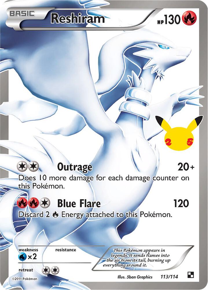 Reshiram 113/114 (Celebrations: Classic Collection)  - Holofoil | Good Games North