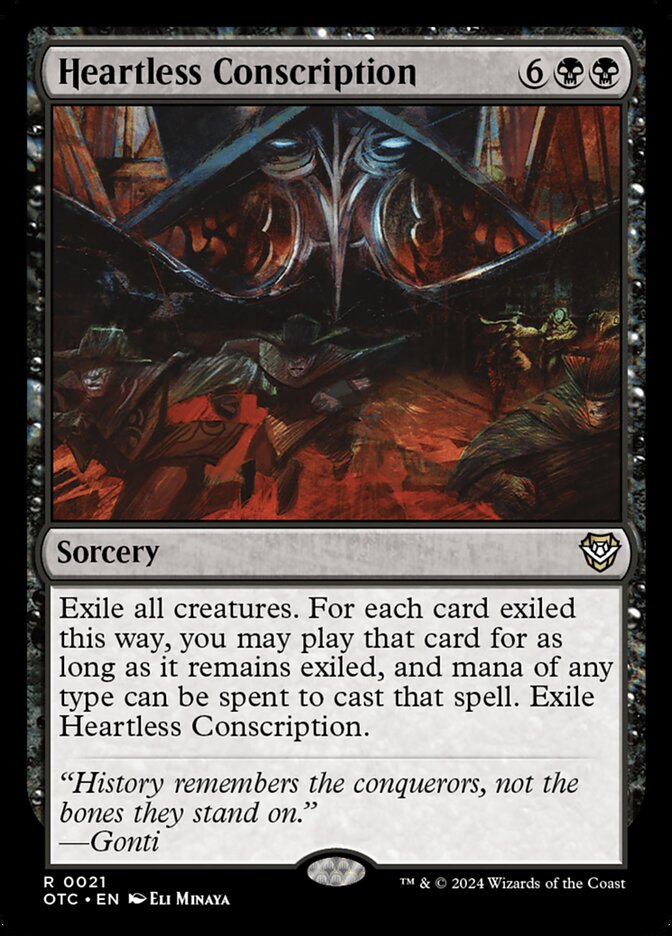 Heartless Conscription 21/342 (Commander: Outlaws of Thunder Junction)  | Good Games North