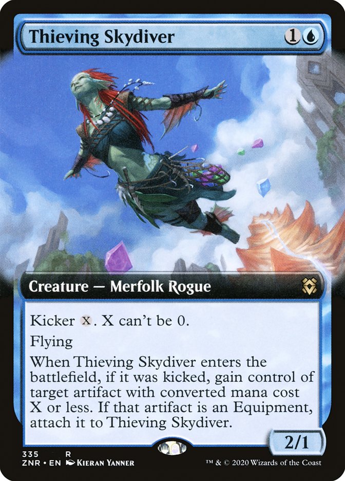 Thieving Skydiver 335/280 (Zendikar Rising)  - Extended Art Foil | Good Games North