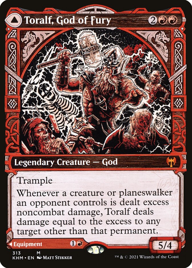 Toralf, God of Fury // Toralf's Hammer 313/285 (Kaldheim)  - Showcase | Good Games North