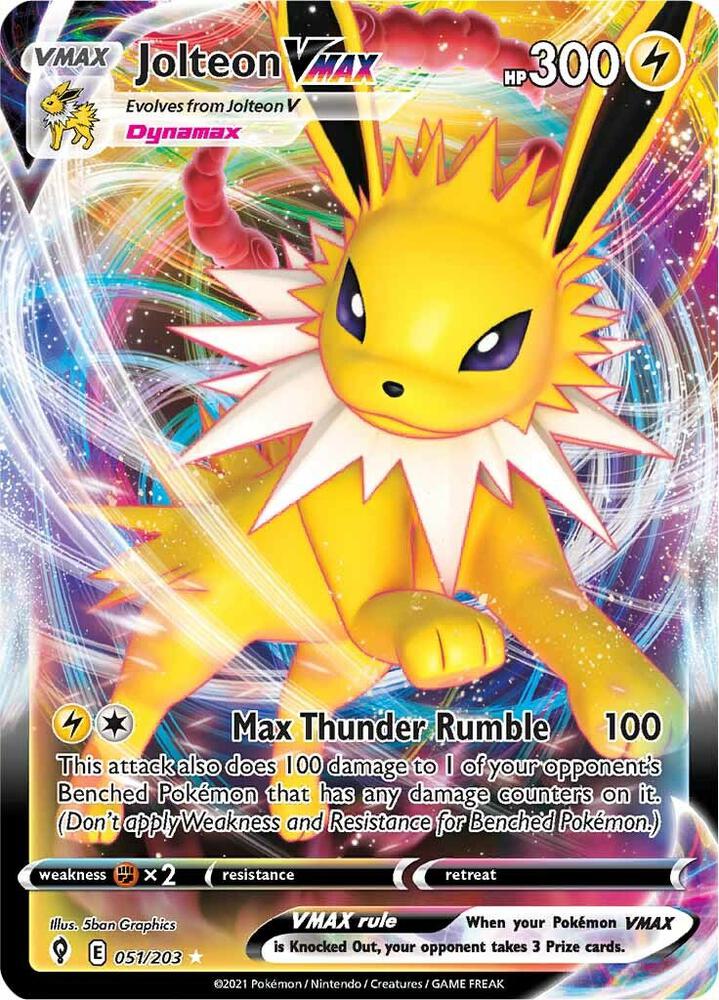 Jolteon VMAX 051/203 (SWSH07: Evolving Skies)  - Holofoil | Good Games North