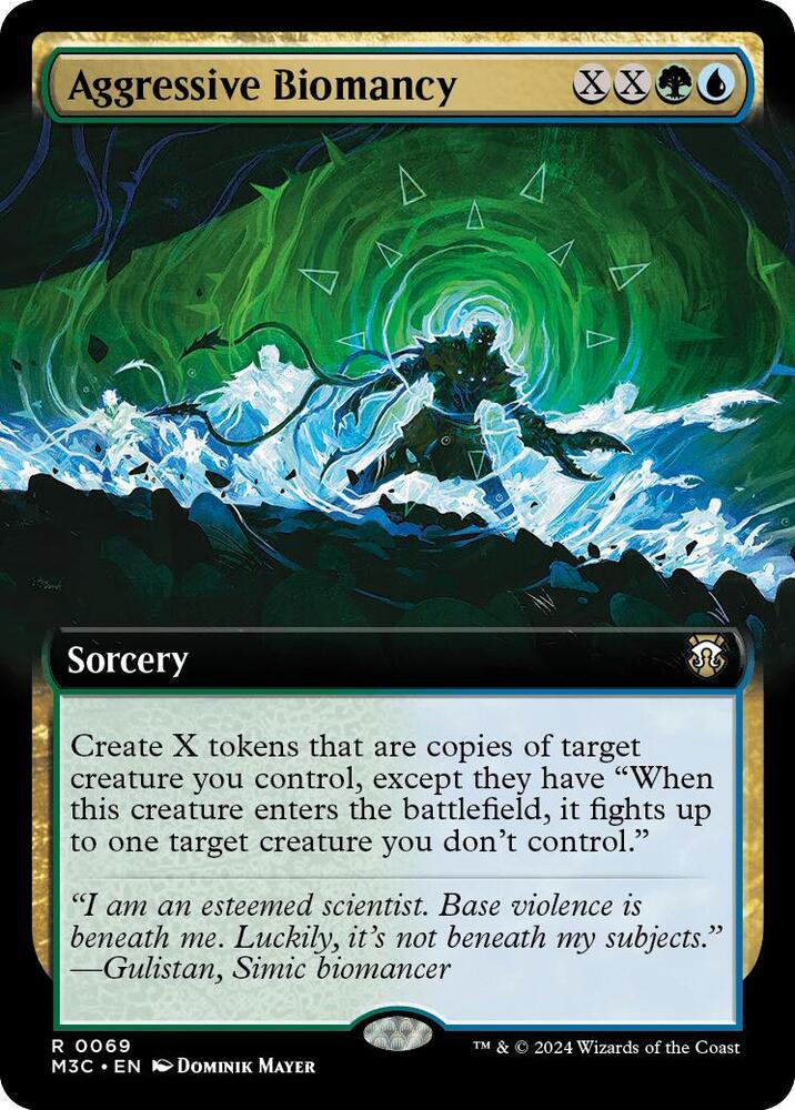 Aggressive Biomancy 69/411 (Commander: Modern Horizons 3)  - Extended Art Ripple Foil | Good Games North