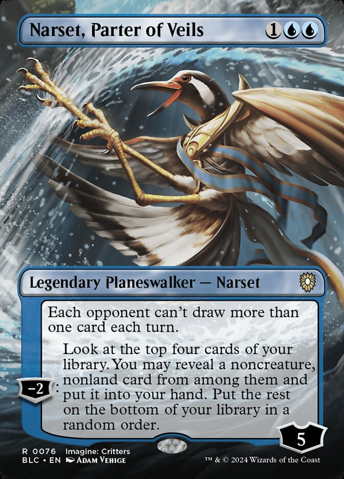 Narset, Parter of Veils 76 (Commander: Bloomburrow)  - Borderless Foil | Good Games North