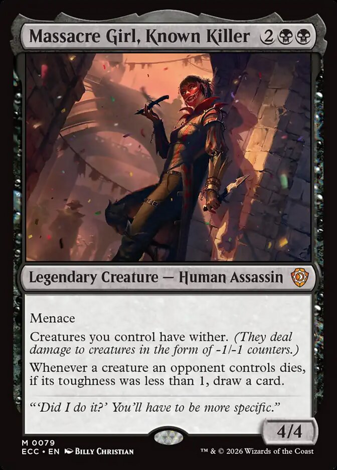 Massacre Girl, Known Killer (Commander: Lorwyn Eclipsed)  | Good Games North