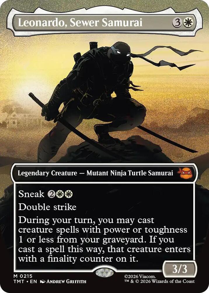 Leonardo, Sewer Samurai 215/190 (Teenage Mutant Ninja Turtles)  - Borderless Foil | Good Games North