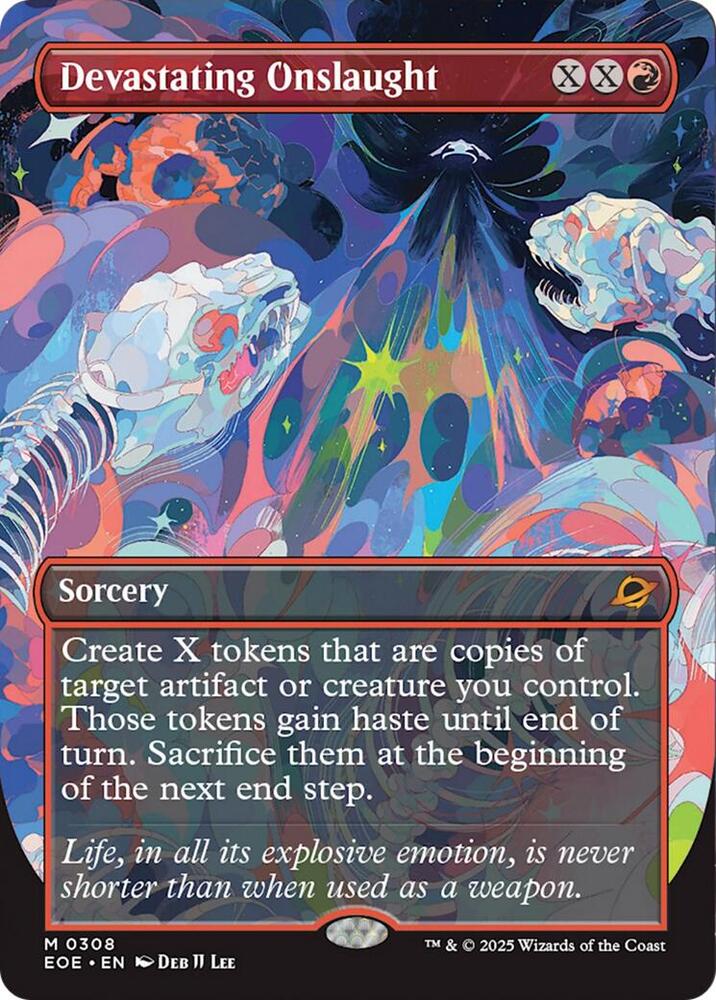 Devastating Onslaught 308/276 (Edge of Eternities)  - Borderless Foil | Good Games North