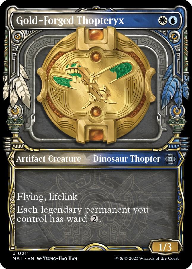 Gold-Forged Thopteryx 211/50 (March of the Machine: The Aftermath)  - Showcase Halo Foil | Good Games North