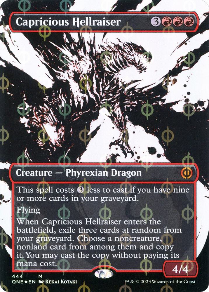 Capricious Hellraiser 444 (Phyrexia: All Will Be One)  - Borderless Compleat Foil | Good Games North