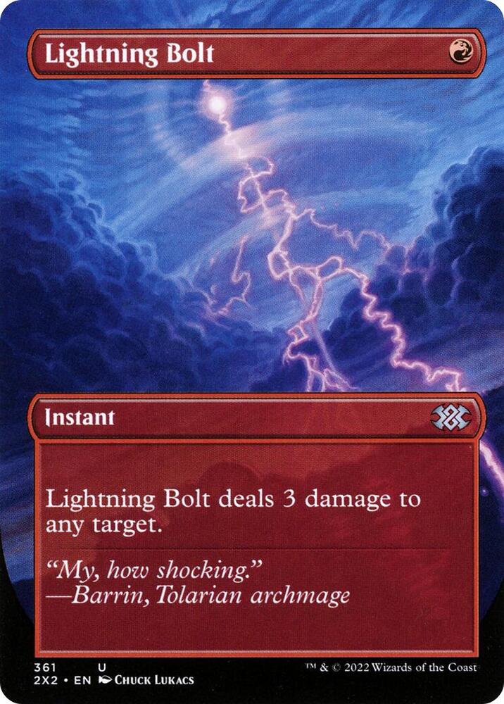 Lightning Bolt Borderless 361/331 (Double Masters 2022)  - Foil | Good Games North