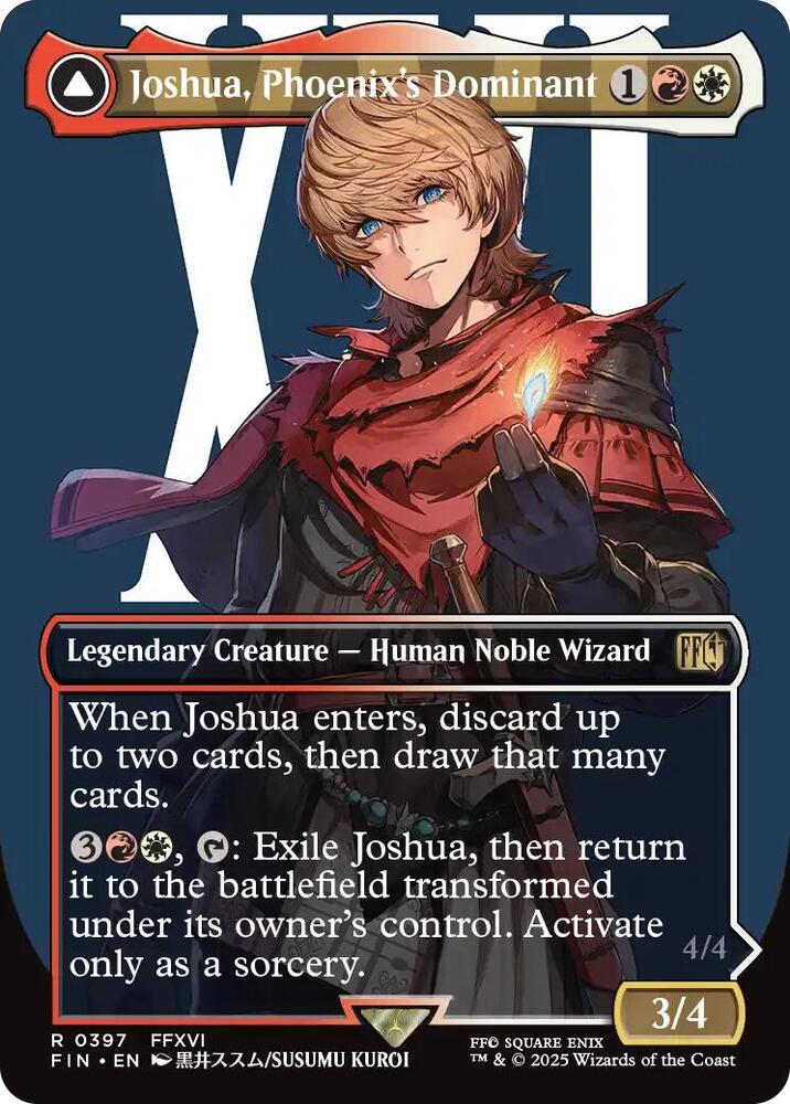 Joshua, Phoenix's Dominant // Phoenix, Warden of Fire 397/309 (FINAL FANTASY)  - Borderless Foil | Good Games North