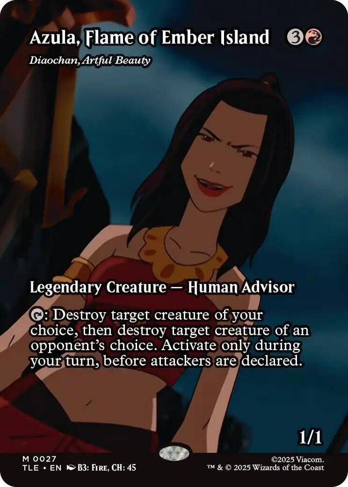 Azula, Flame of Ember Island - Diaochan, Artful Beauty 27/317 (Avatar: The Last Airbender: Eternal-Legal)  - Borderless Foil | Good Games North