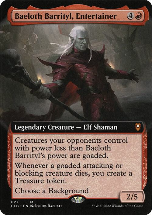Baeloth Barrityl Entertainer Extended Art 627 (Commander Legends: Battle for Baldur's Gate)  | Good Games North