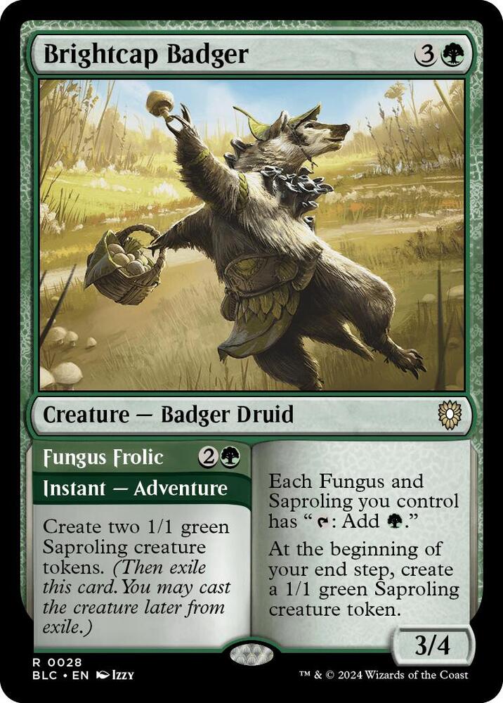 Brightcap Badger // Fungus Frolic 28 (Commander: Bloomburrow)  | Good Games North