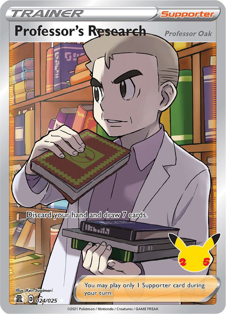 Professor's Research - Professor Oak Full Art 024/025 (Celebrations)  - Holofoil | Good Games North