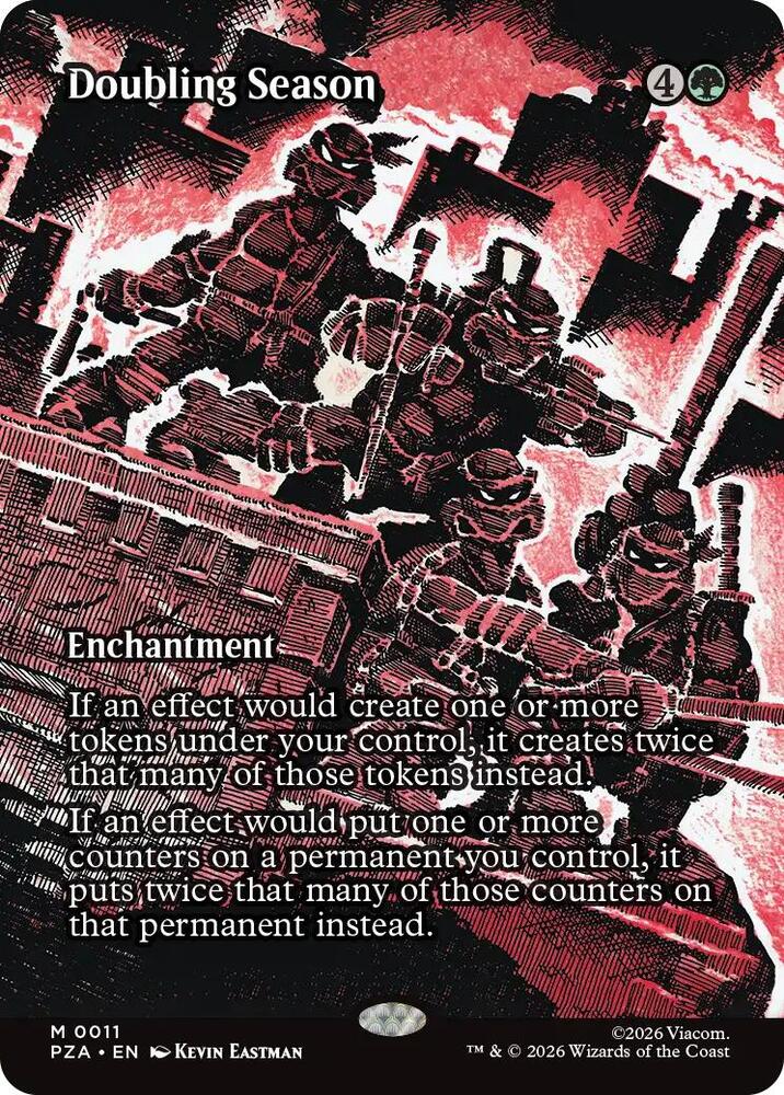 Doubling Season Borderless 11 (Teenage Mutant Ninja Turtles Source Material)  - Borderless Foil | Good Games North