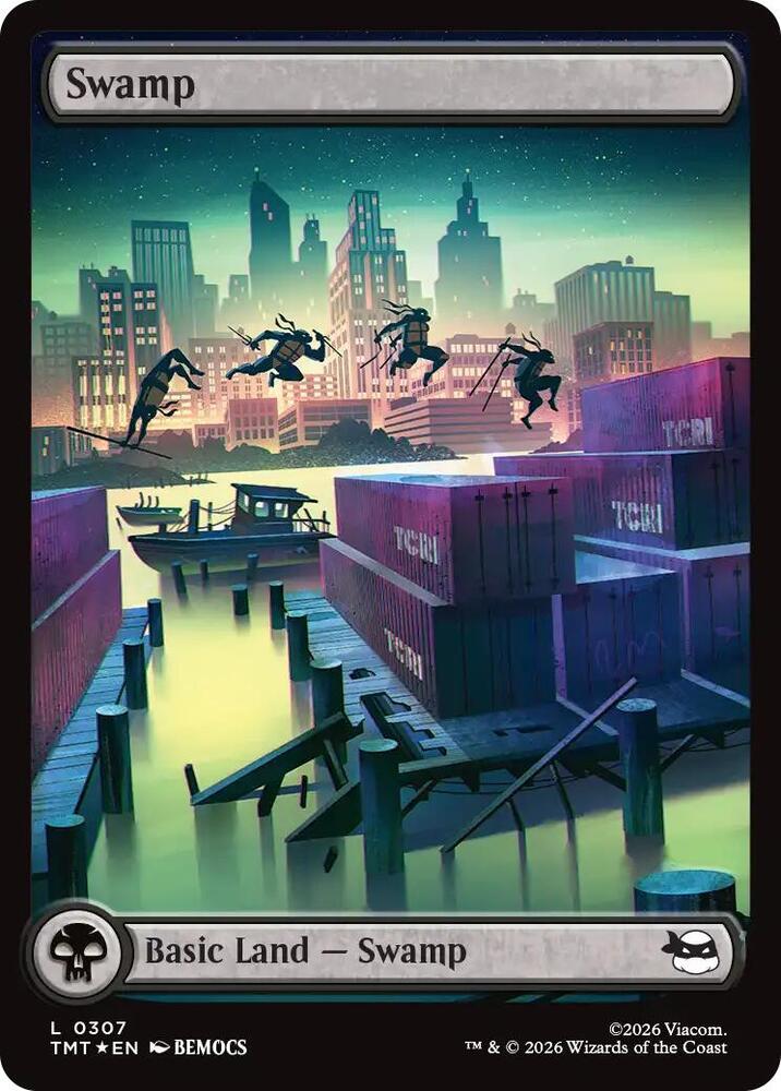 Swamp  307/190 (Teenage Mutant Ninja Turtles)  - Full Art Surge Foil | Good Games North