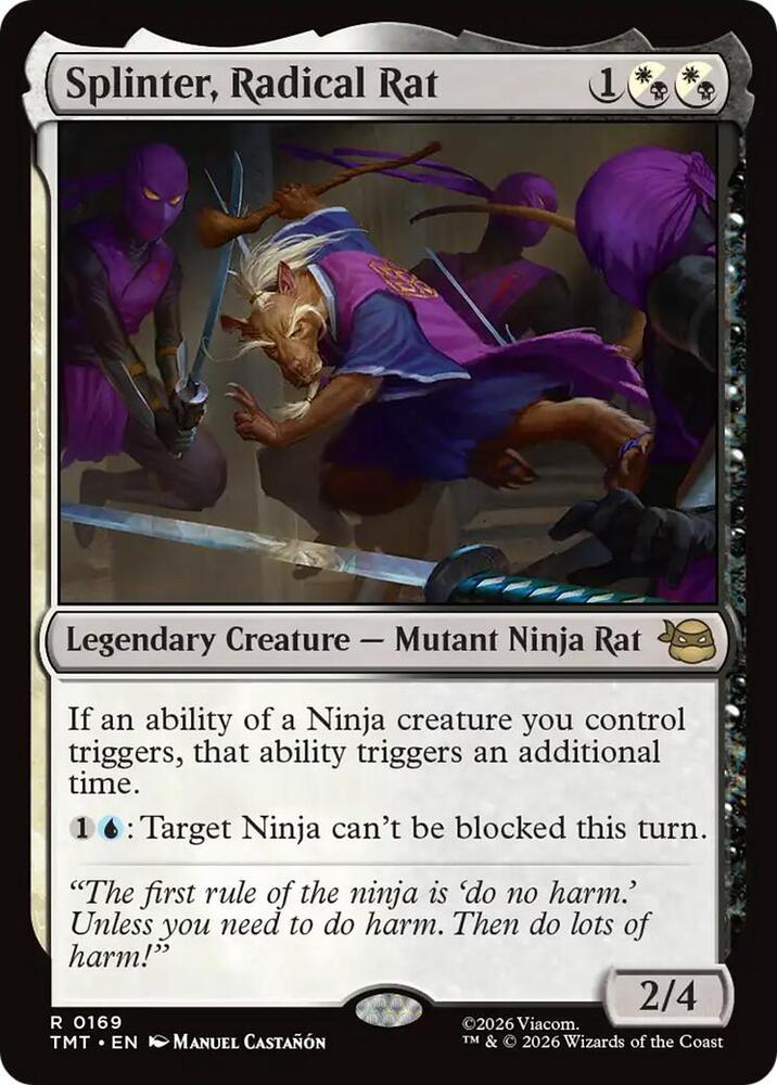 Splinter, Radical Rat 169/190 (Teenage Mutant Ninja Turtles)  - Foil | Good Games North