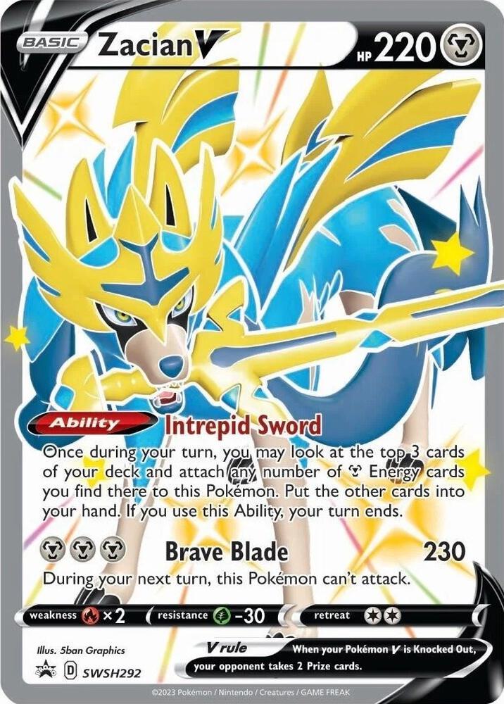 Zacian V Shiny SWSH292 (SWSH: Sword & Shield Promo Cards)  - Holofoil | Good Games North