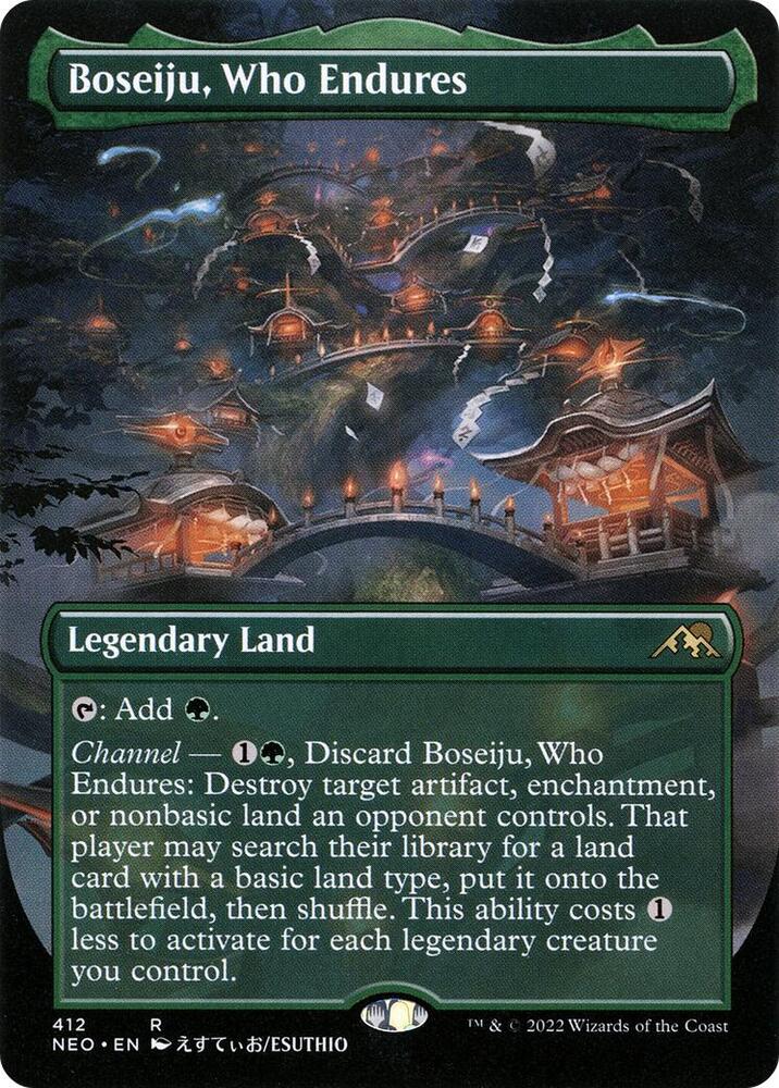 Boseiju, Who Endures 412/302 (Kamigawa: Neon Dynasty)  - Borderless Foil | Good Games North