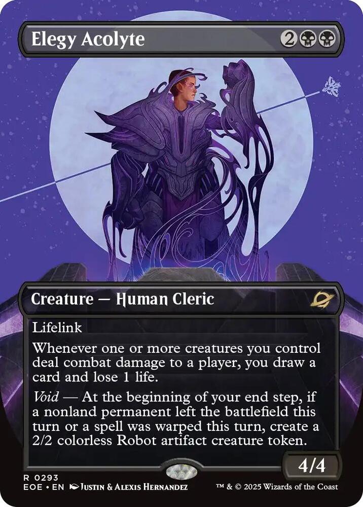 Elegy Acolyte  293/276 (Edge of Eternities)  - Borderless Foil | Good Games North