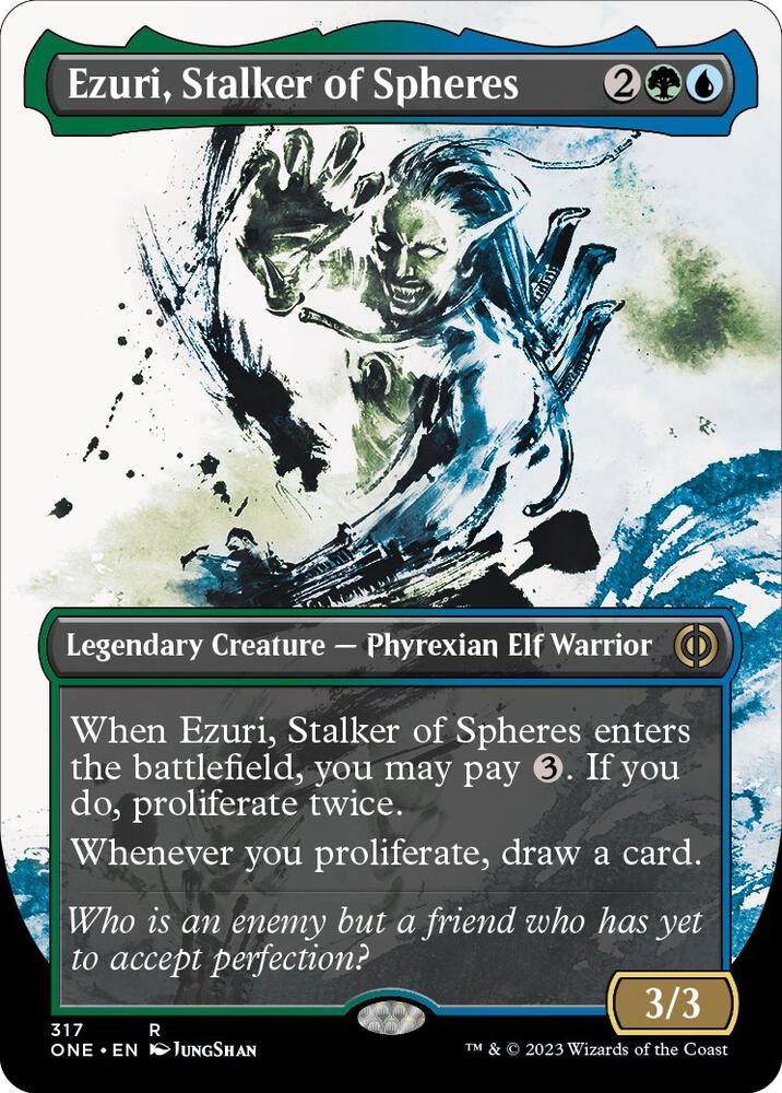 Ezuri, Stalker of Spheres 317/271 (Phyrexia: All Will Be One)  - Borderless Foil | Good Games North