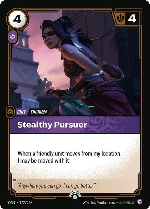 Stealthy Pursuer 177/298 (Riftbound Organized Play Promotional Cards)  - Foil | Good Games North