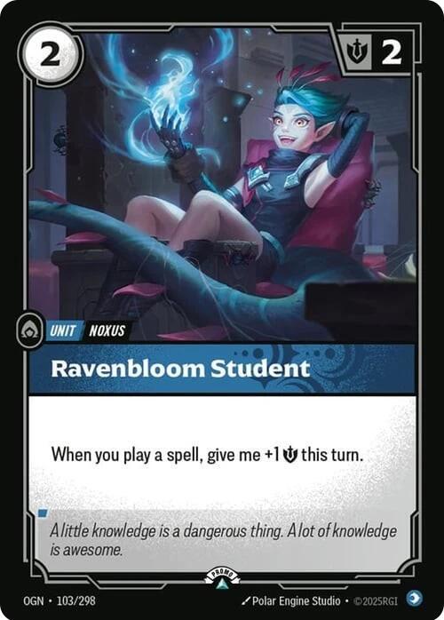 Ravenbloom Student 103/298 (Riftbound Organized Play Promotional Cards)  - Foil | Good Games North