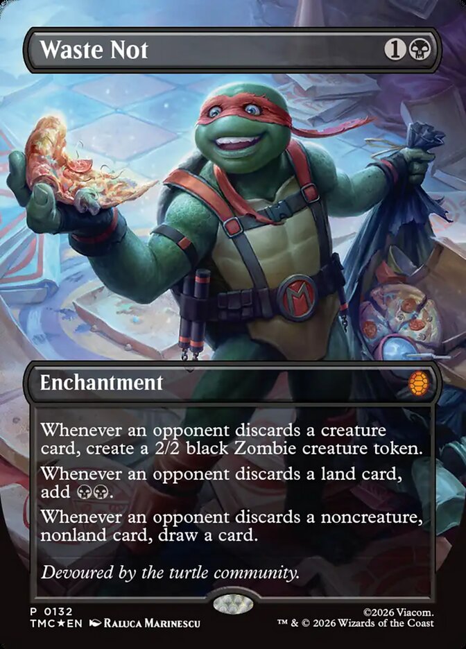 Waste Not Borderless 132 (Commander: Teenage Mutant Ninja Turtles)  - Foil | Good Games North