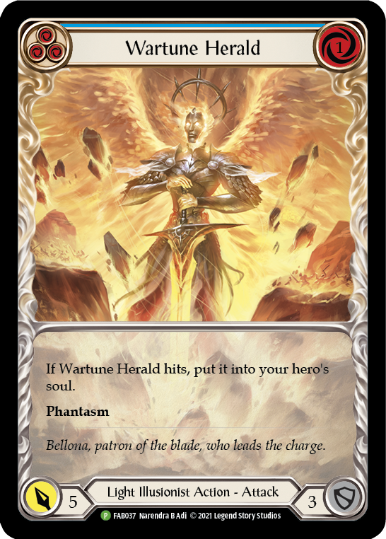 Wartune Herald (Blue Extended Art) [FAB037] (Promo)  Rainbow Foil | Good Games North
