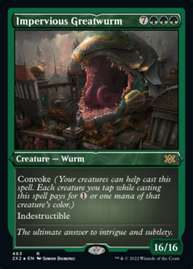 Impervious Greatwurm (Foil Etched) [Double Masters 2022] | Good Games North