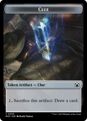 Golem // Clue Double-Sided Token [March of the Machine Commander Tokens] | Good Games North