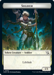 Soldier // Teferi Akosa of Zhalfir Emblem Double-Sided Token [March of the Machine Tokens] | Good Games North