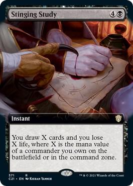 Stinging Study Extended Art (Commander 2021)  | Good Games North