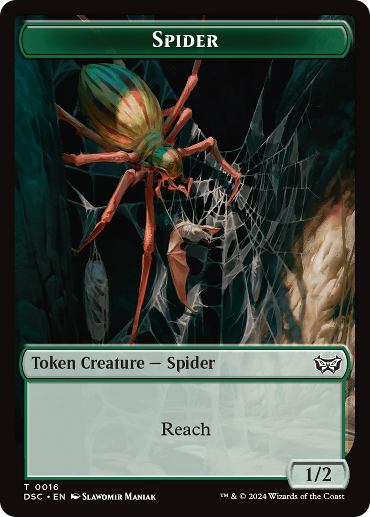 Treefolk // Spider Double-Sided Token [Duskmourn: House of Horror Commander Tokens] | Good Games North