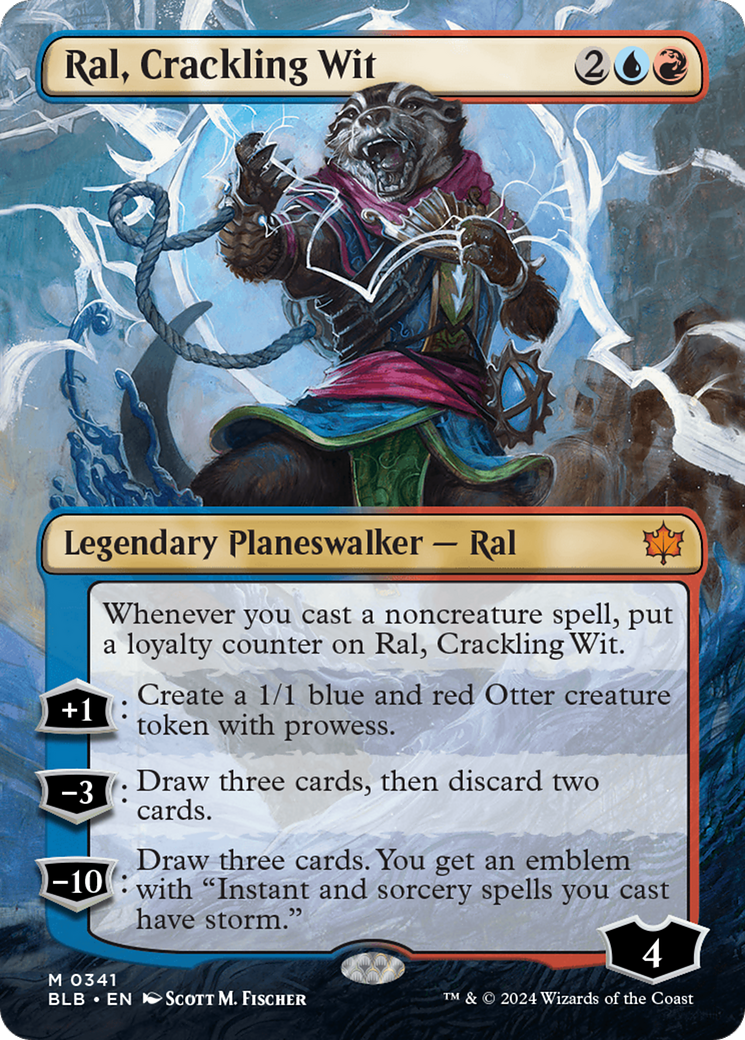 Ral, Crackling Wit (Borderless) [Bloomburrow] | Good Games North