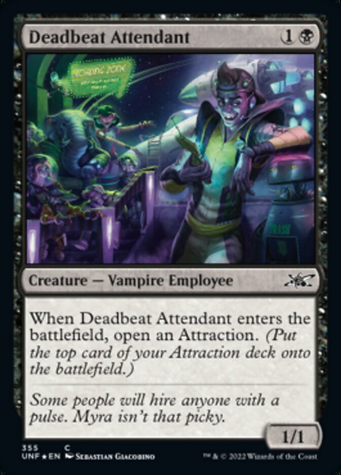 Deadbeat Attendant (Galaxy Foil) [Unfinity] | Good Games North