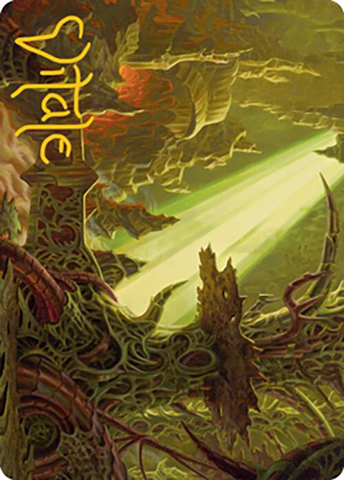 Darkmoss Bridge Art Card (Gold-Stamped Signature) [Modern Horizons 2 Art Series] | Good Games North