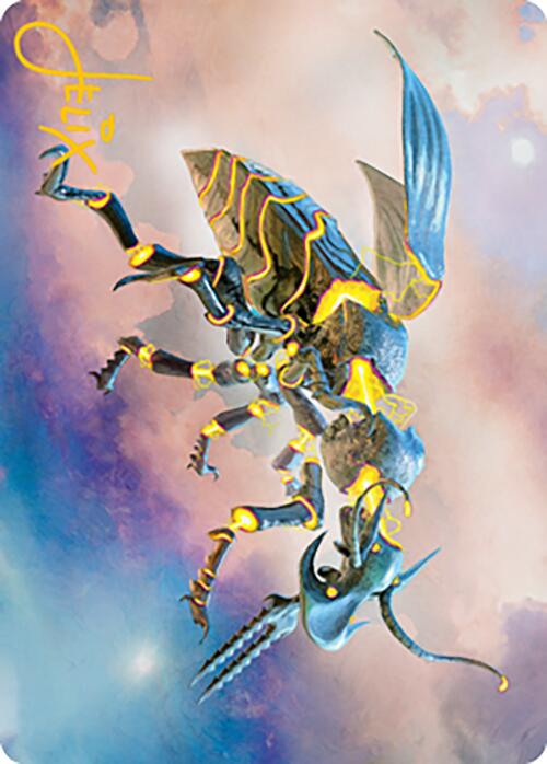 Zabaz, the Glimmerwasp Art Card (Gold-Stamped Signature) [Modern Horizons 2 Art Series] | Good Games North